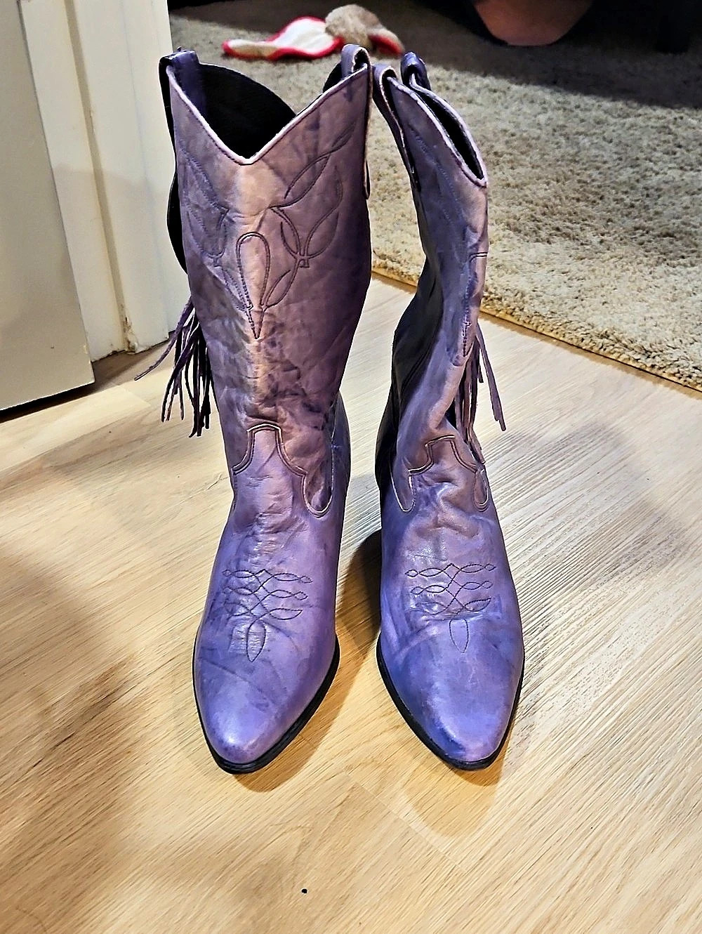 Laredo Purple Western Boots With Tassle